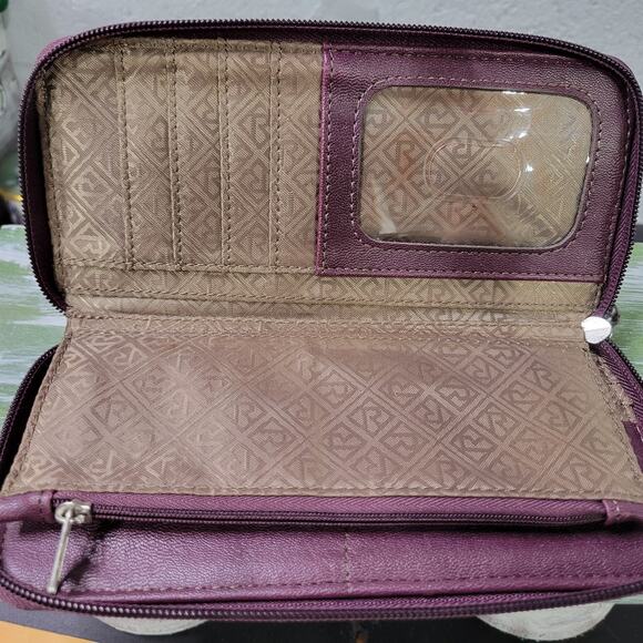 Vtg Relic Brand Est 1992 Zip Around Wallet Clutch Organizer Burgandy - Picture 5 of 9